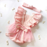Newborn Cotton And Linen Romper Solid Color