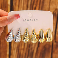 Fashionable Tassel Simple Creative And Personalized C-Shaped Waterdrop Stud Earrings