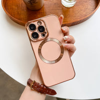 Solid Color Electroplating Magnetic Pull Ribbon Lens Protector Protection Mobile Phone Shell