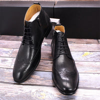 Men's Side Zipper Leather Martin Boots