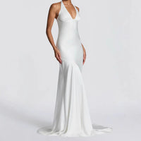 Womens Fashion V-Neck Sexy Slim-Fit Dress