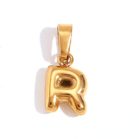 Minimalist Temperament Stainless Steel Plated 18K Gold Mini Bubble Letter Pendant