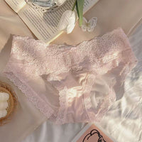 Women's Satin Mesh Lace Low Waist Underwear