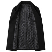 Fashion Double-breasted Lapel Mid-length Wool Men's Coat Dropshipping