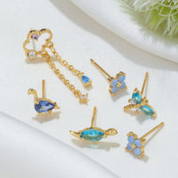 Sweet Cute Animal Silver Stud Earrings Suit