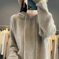 Stylish Womens Knitted Pullover With A Hood