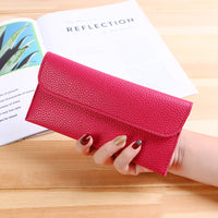 New Women's Bag Women's Long Purse Simple Buckle Card Wallet