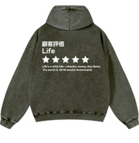 Pure Cotton Washed Vintage Hooded Sweatshirt With Double-layer Hood