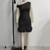 Sexy Backless Slimming Pleated Sheath Mini Skirt