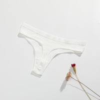 Women's Fashion Solid Color Cotton Ribbed Panties