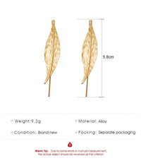 European And American Ins Personality Leaf Ear Hook