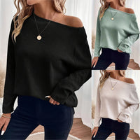 Women's Knitted Waffle Shoulder Pullover