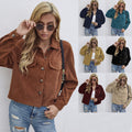 Casual Coat Women's Corduroy Short Slim Top