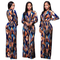 Fashion Digital Print Women's Lace-Up Jumpsuit