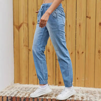 Elastic Waistband Jeans For Women