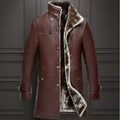 Men's Mid-length Stand Collar Sheepskin Thickened Fur Overcoat Coat