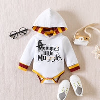 Long Sleeve Hooded Top Striped Trousers Rompers Jumpsuit Suit