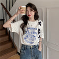 Short-sleeved Women's Clothing Ins Fashion Printing Fashion All-matching