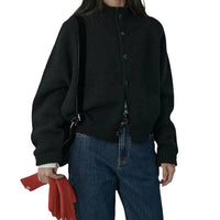 Autumn And Winter High-grade Loose Short Idle Style Solid Color Knitted Cardigan