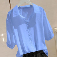 Short Sleeve Ice Silk Shirt Design Sense Loose Slimming