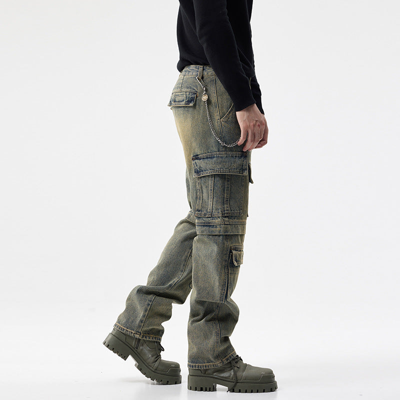 Simple And Stylish Personality Men's Cargo Jeans