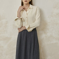 Women's AutumnWinter Three-Dimensional Simple Long-Sleeve Shirt