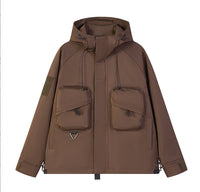 Tooling Style Shell Jacket Coat And Trench Hoodie