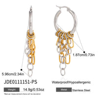 Stainless Steel Chain Tassel Earrings