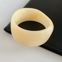 Irregular Wide-brimmed Tan Resin Bracelet