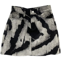 Women's High Waist Denim Skirt With Frayed Edges