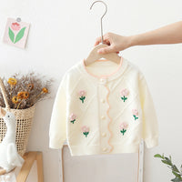 Girls' Fashion Personality Sweater Flower Cardigan