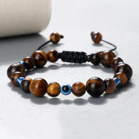 Evil Blue-Eyed Beaded Braided Bracelet