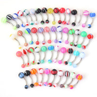 Mixed Color Acrylic Navel Ring Set