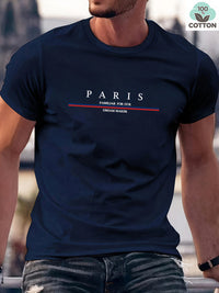 Heavy Short-sleeved Letter Printed Men's Short-sleeved T-shirt Casual Pure Cotton