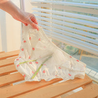 Fruit Printed Ice Silk Sweet Style Cotton Crotch Large Size Briefs