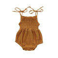 Boys And Girls Double-layer Cotton Crepe Adjustable Lace-up One-piece Romper