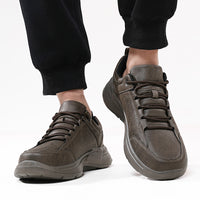Mens Low-Top Round-Toe British-Style Fashion Leather Sneakers For Sports And Casual Wear