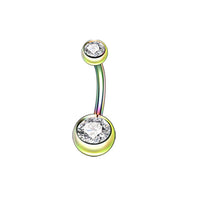 Stainless Steel Double Drill Navel Nail Double Ball Navel Ring