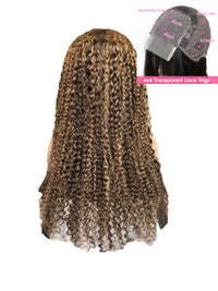 Piano Inter-color Highlight Curly Lace Wig