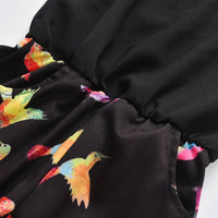 Girls' Black Printed Jumpsuit