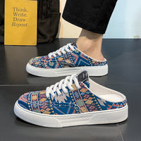 Lazy Semi Slipper Shoes Trendy Versatile Casual Canvas Shoes
