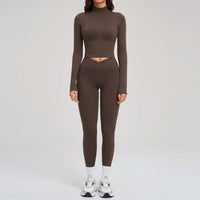 Nude-Feel Yoga Set Zipper Tight-Fit