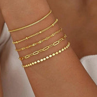 Metal Figaro Chain Fashion Simple Bracelet Suit