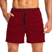 Men's Running Short Belt Zipper Pocket Quick-drying Gym Exercise Lightweight