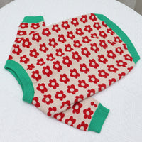 Sweater Small Flower Cardigan Buttons
