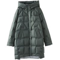 Autumn And Winter New Mid-length Adhesive Hooded Lightweight Down Jacket Women