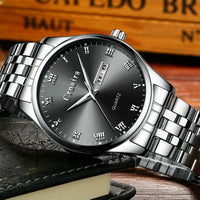 Ultra-thin Men's Leather Belt Waterproof Simple Quartz Watch