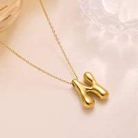 New Titanium Steel 18K Gold-Plated 26-Letter Necklace For Women