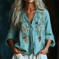 Women's 3D Printed Casual Floral Shirt