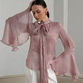 French Gentle Wind Floating Lead Flared Sleeves Long Sleeves